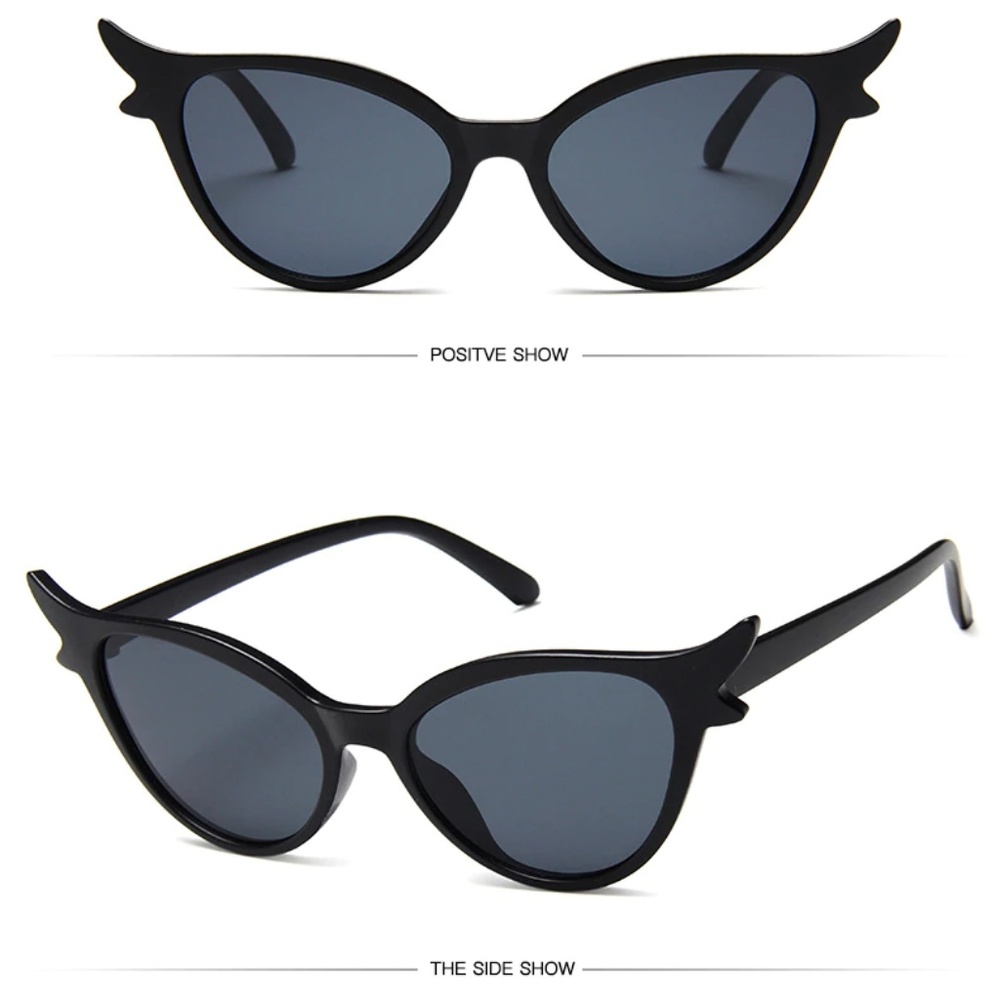 5/$20 Cute Black Retro Cat Eye Sunglasses - Picture 2 of 3